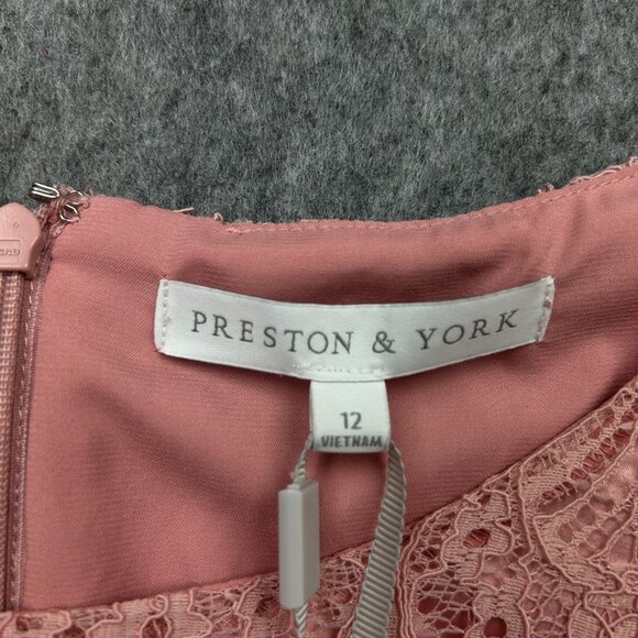 Preston & York Felecia Short Sleeve Lace Sheath Dress Women's Size 12 Pink NWT - Picture 5 of 12